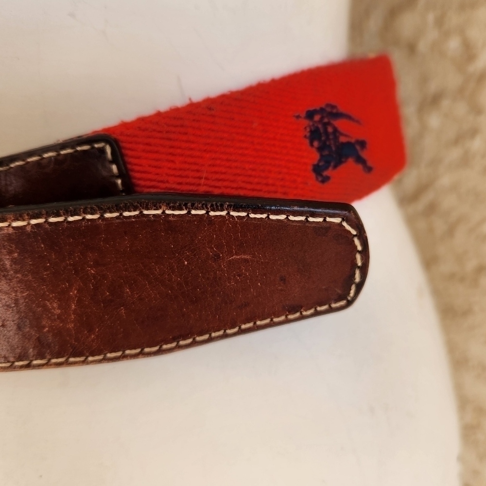 Beautiful Burberry fabric and brown leather belt, - Picture 3 of 12